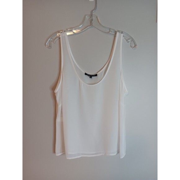 Evan Picone White Sheer Cami Tank Top Sz 12 - Picture 1 of 4